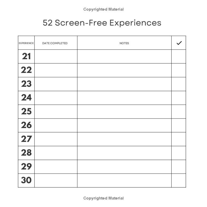 52 Screen-Free Experiences for Families: ONE activity, ONCE a week, for ONE hour