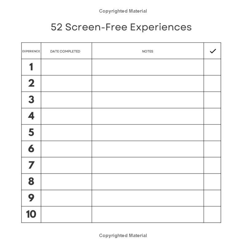 52 Screen-Free Experiences for Families: ONE activity, ONCE a week, for ONE hour