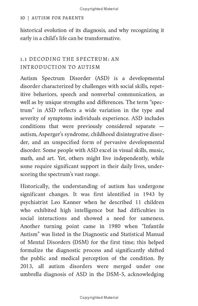 Autism for Parents: A Comprehensive Plan and Support for Parents to Recognize Symptoms, Identify Triggers, and Access Resources across Different Life Stages