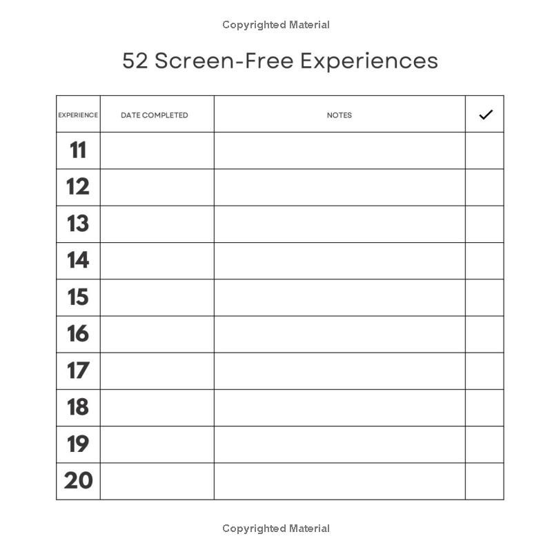 52 Screen-Free Experiences for Families: ONE activity, ONCE a week, for ONE hour