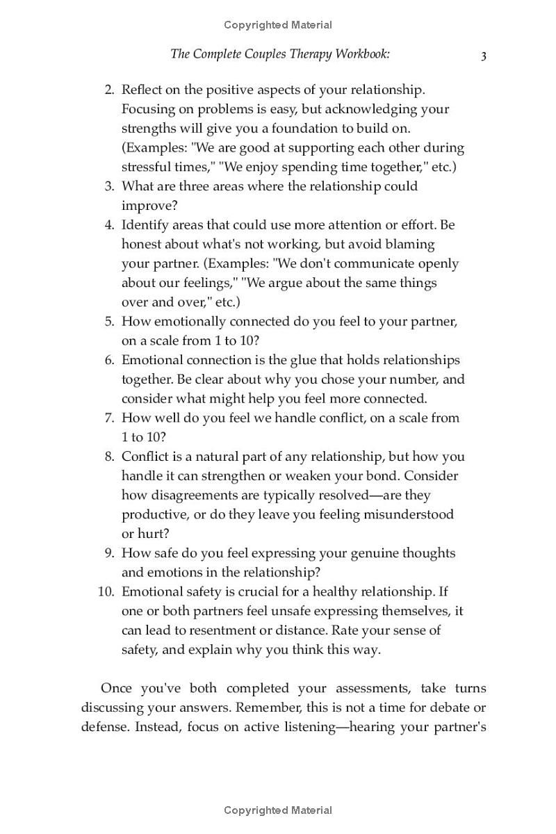 The Complete Couples Therapy Workbook: Step-by-step exercises to Improve Intimacy, Build Trust, Resolve Relationship Conflicts, and Recover from Emotional Distance for a Healthier Connection